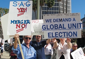 SAG-AFTRA Protestors Hold Fifth Anti-Merger Rally